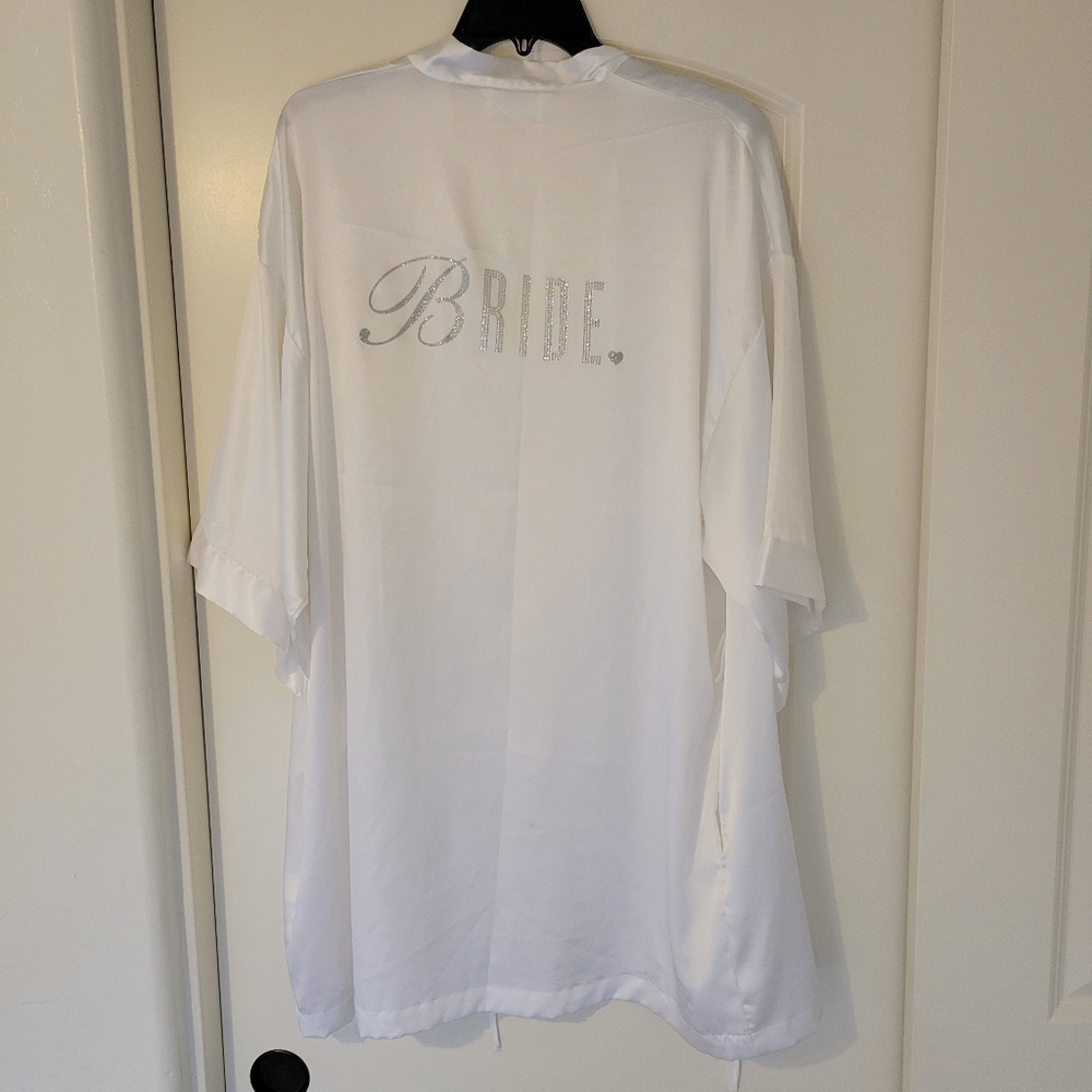 Victoria's Secret I Do White Satin Bridal Robe One Size